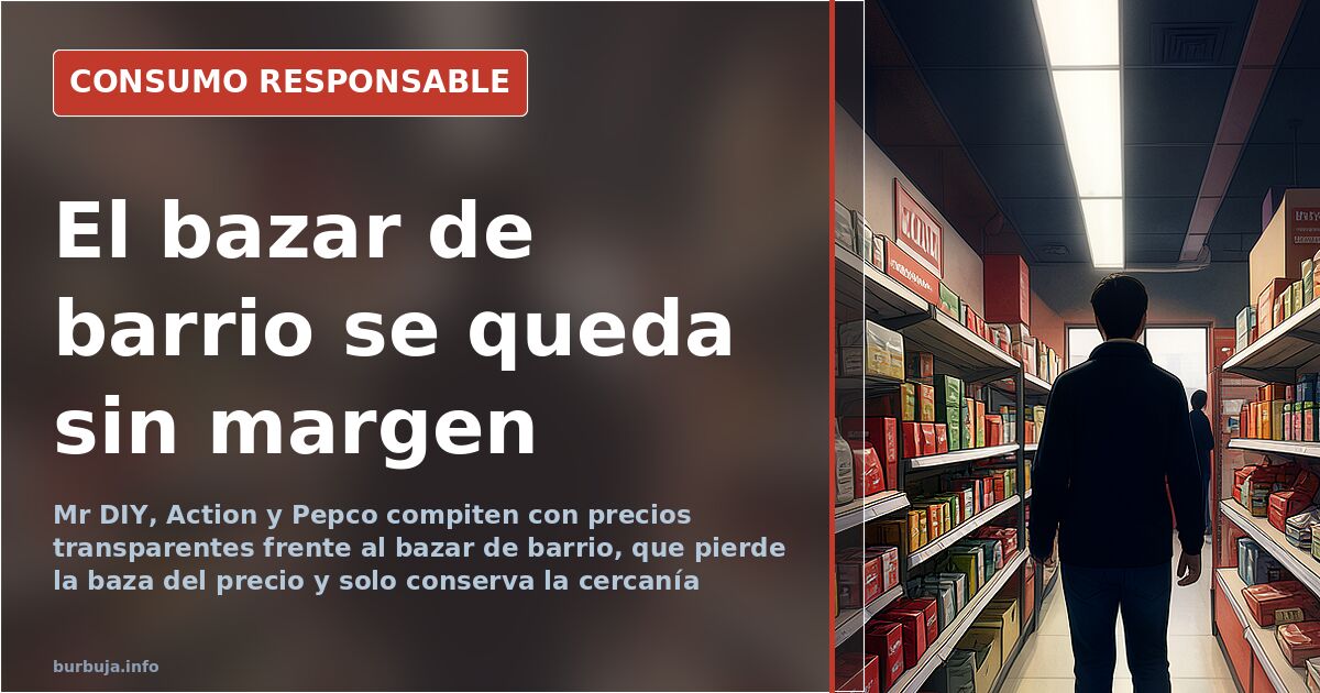 Estanterías de una tienda de descuento al estilo de Mr DIY y Action con menaje y papelería apilados