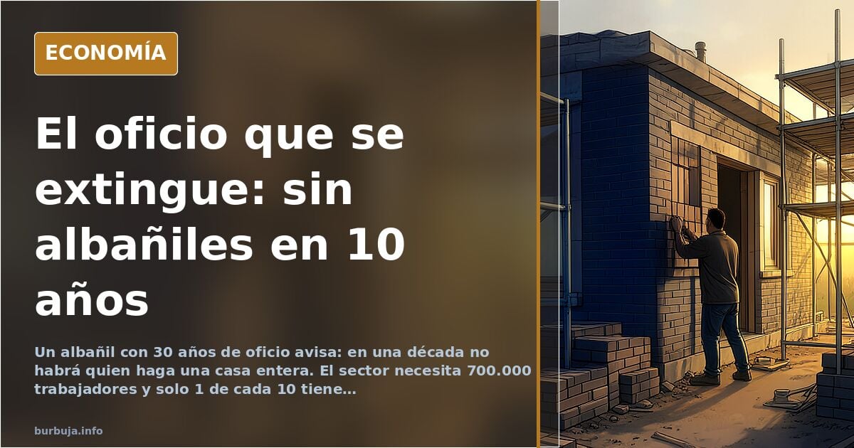 El oficio de albañil se queda sin relevo: 700.000 trabajadores y una edad media al alza