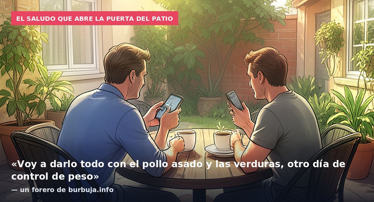 El saludo que abre la puerta del patio: «Voy a darlo todo con el pollo asado y las verduras, otro día de control de peso» — un forero de burbuja.info