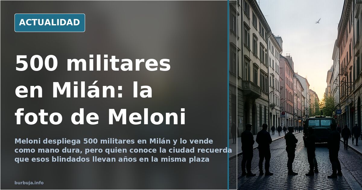 Milán despliega 500 militares y el relato se rompe