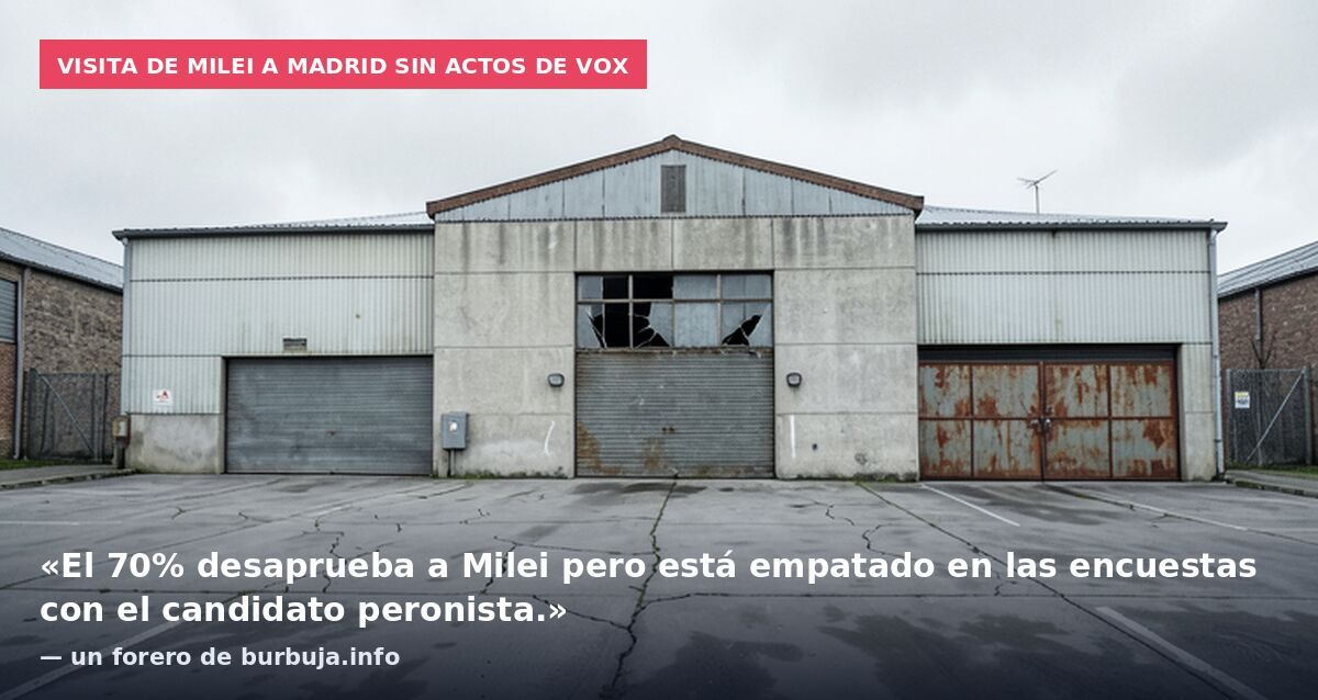 Hoy llega Milei a España y, no se porque, no va a asistir a ningún evento de VOX.
