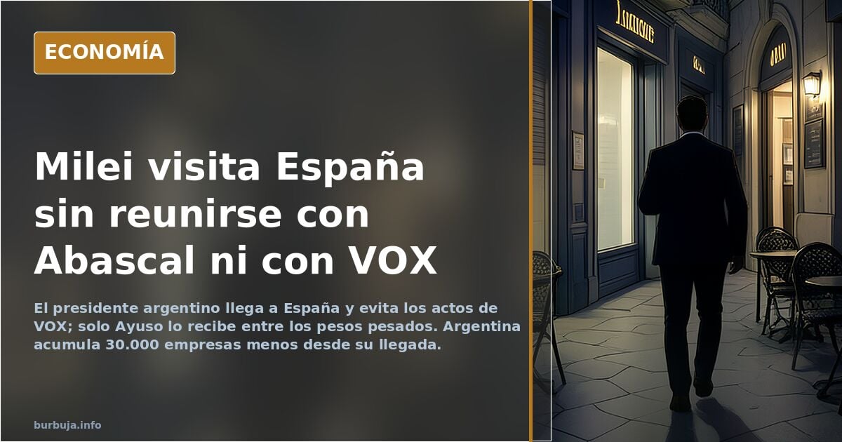 Hoy llega Milei a España y, no se porque, no va a asistir a ningún evento de VOX.