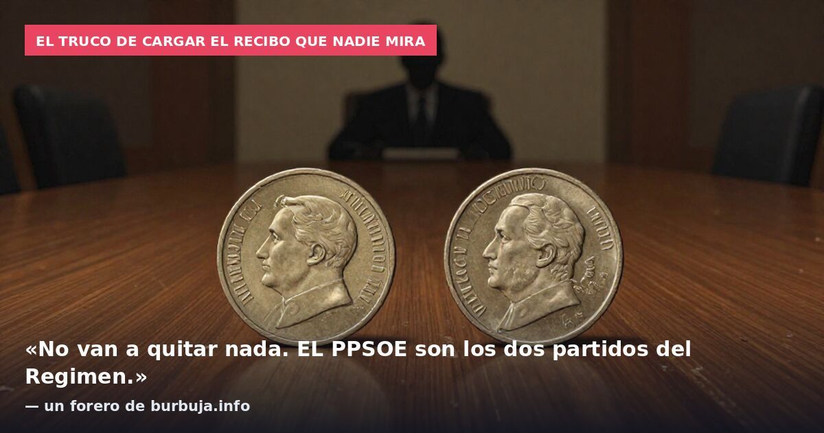 El truco de cargar el recibo que nadie mira: «No van a quitar nada. EL PPSOE son los dos partidos del Regimen.» — un forero de burbuja.info