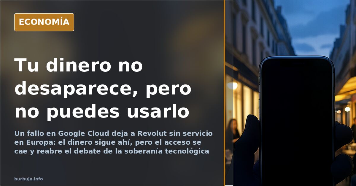 Revolut cae por un fallo de Google Cloud y reabre el debate de la soberanía