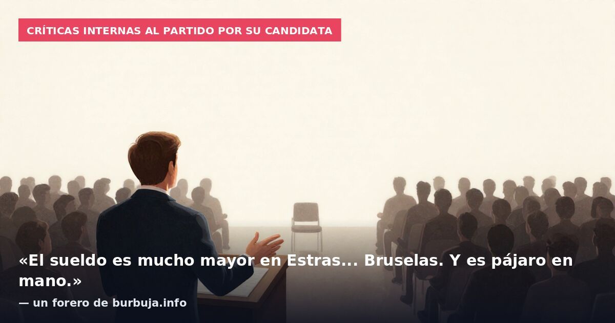 Críticas internas al partido por su candidata: «El sueldo es mucho mayor en Estras... Bruselas. Y es pájaro en mano.» — un forero de burbuja.info