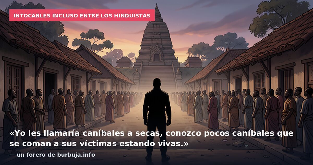 Intocables incluso entre los hinduistas: «Yo les llamaría caníbales a secas, conozco pocos caníbales que se coman a sus víctimas estando vivas.» — un forero de burbuja.info