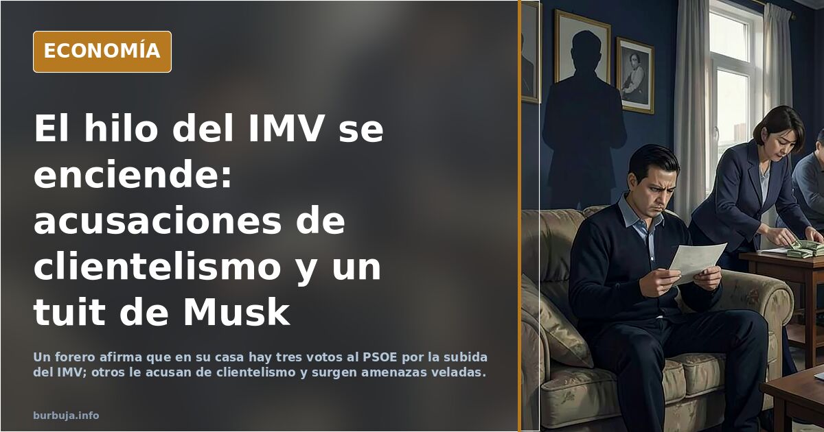 Sánchez me ha subido el IMV y en enero, lo suben un 11% más, así que, 3 votos en mi casa que van al PSOE.