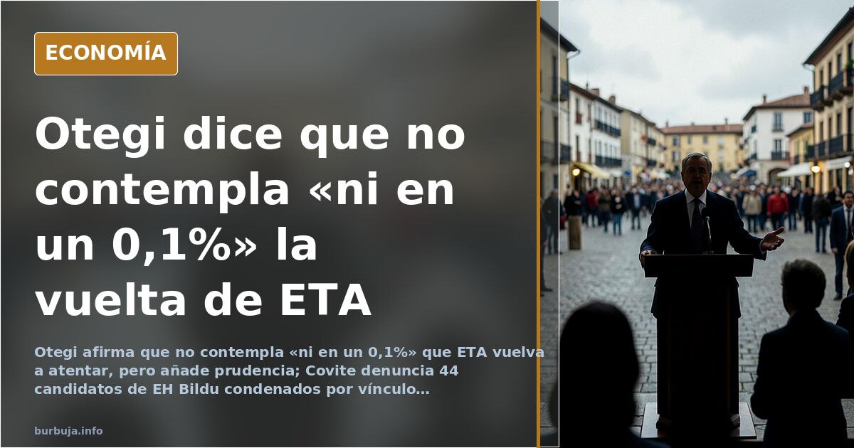Ilustración editorial de una urna electoral vasca junto a una puerta entreabierta, símbolo del debate sobre la vuelta de ETA