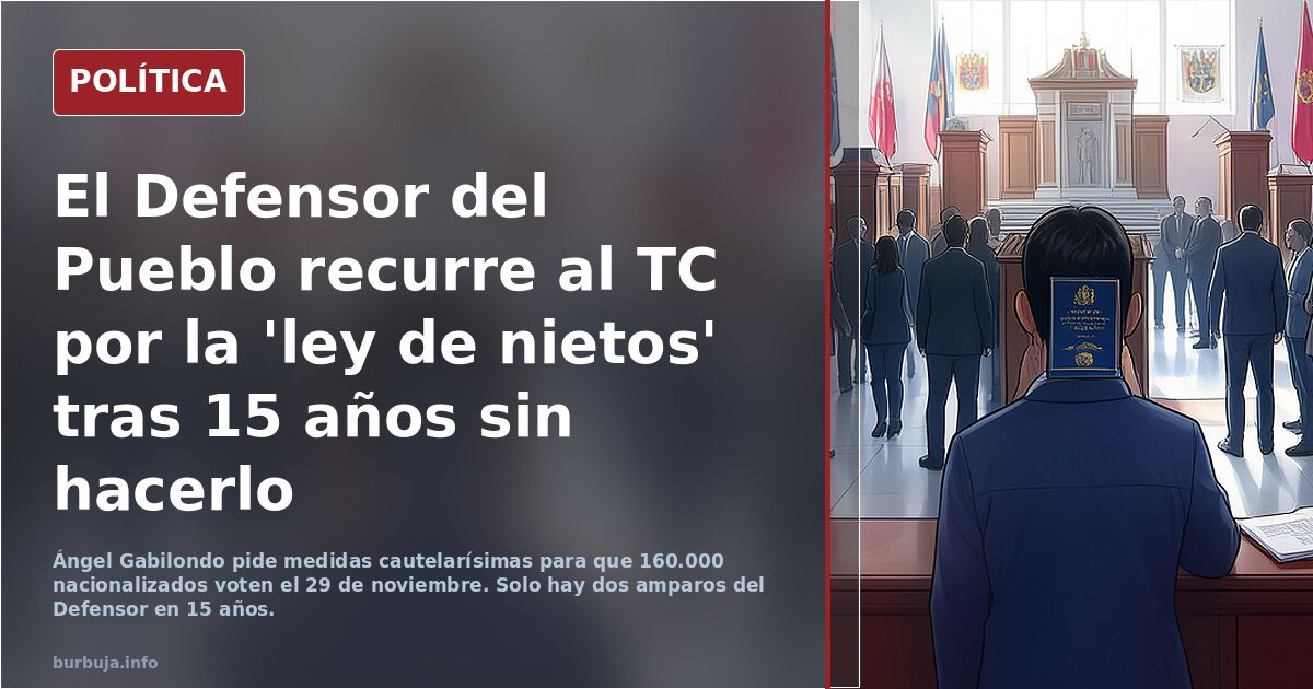 El ‘extraño’ caso del Defensor del Pueblo con la ‘ley de nietos’: solo ha acudido al TC en amparo dos veces en 15 años (Blanca Valdés Mañas - Vozpópul