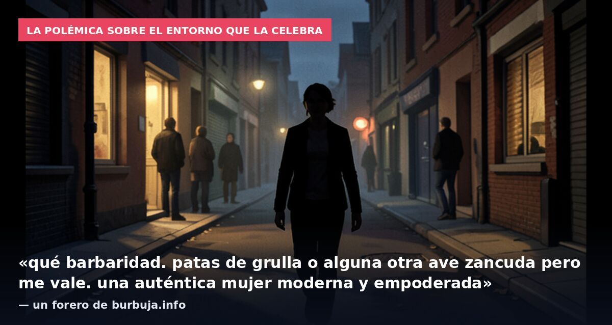 La polémica sobre el entorno que la celebra: «qué barbaridad. patas de grulla o alguna otra ave zancuda pero me vale. una auténtica mujer moderna y empoderada» — un forero de burbuja.info