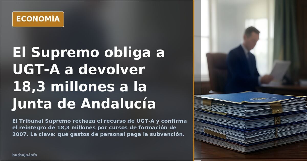 UGT deberá devolver 18 millones a la Junta de Andalucía