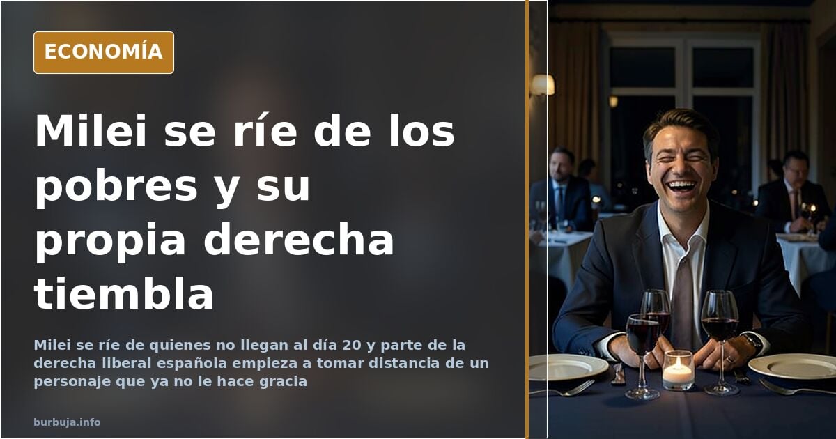 Milei se ríe de quienes no llegan a fin de mes y la derecha liberal se parte
