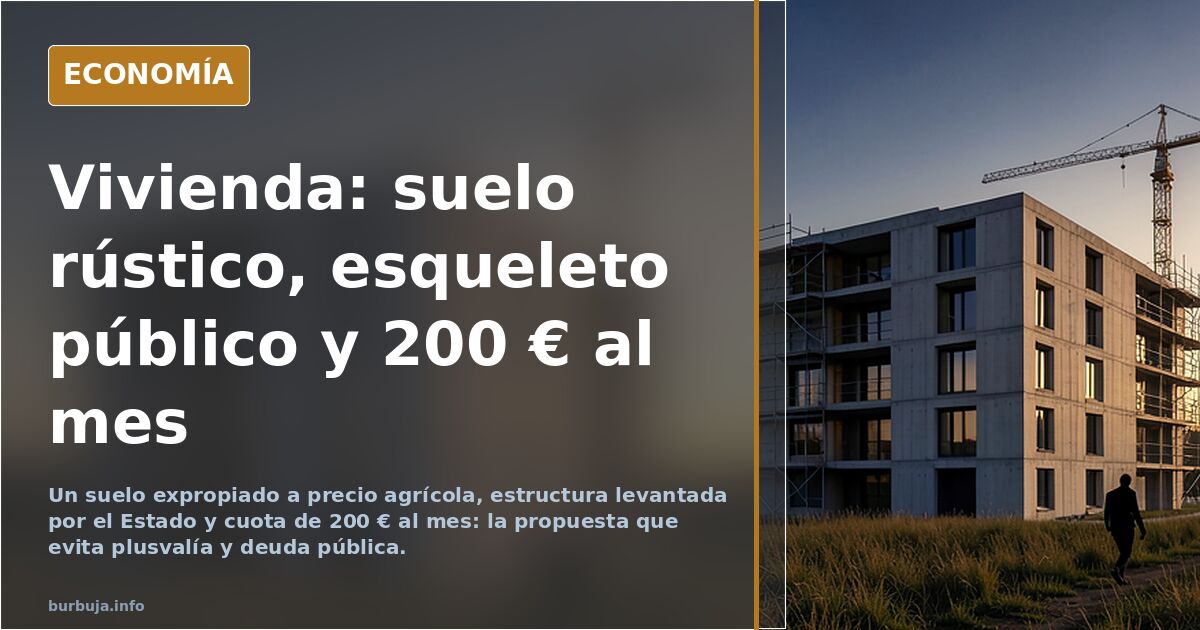 Las propuestas sobre vivienda de todos los partidos son brindis al sol. Esto es lo que yo creo que tiene sentido...