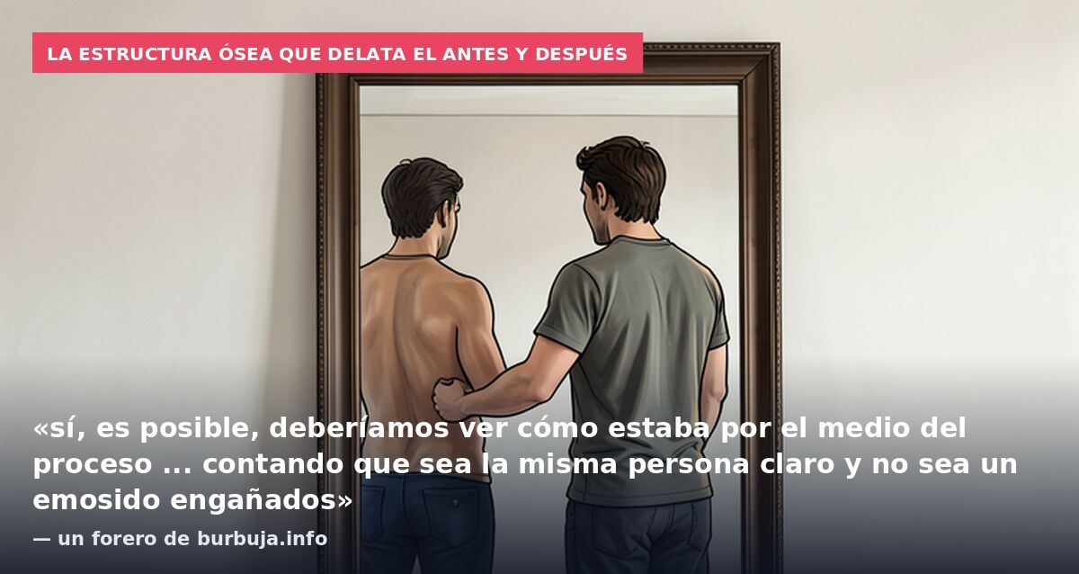 La estructura ósea que delata el antes y después: «sí, es posible, deberíamos ver cómo estaba por el medio del proceso ... contando que sea la misma persona claro y no sea un emosido engañados» — un forero de burbuja.info