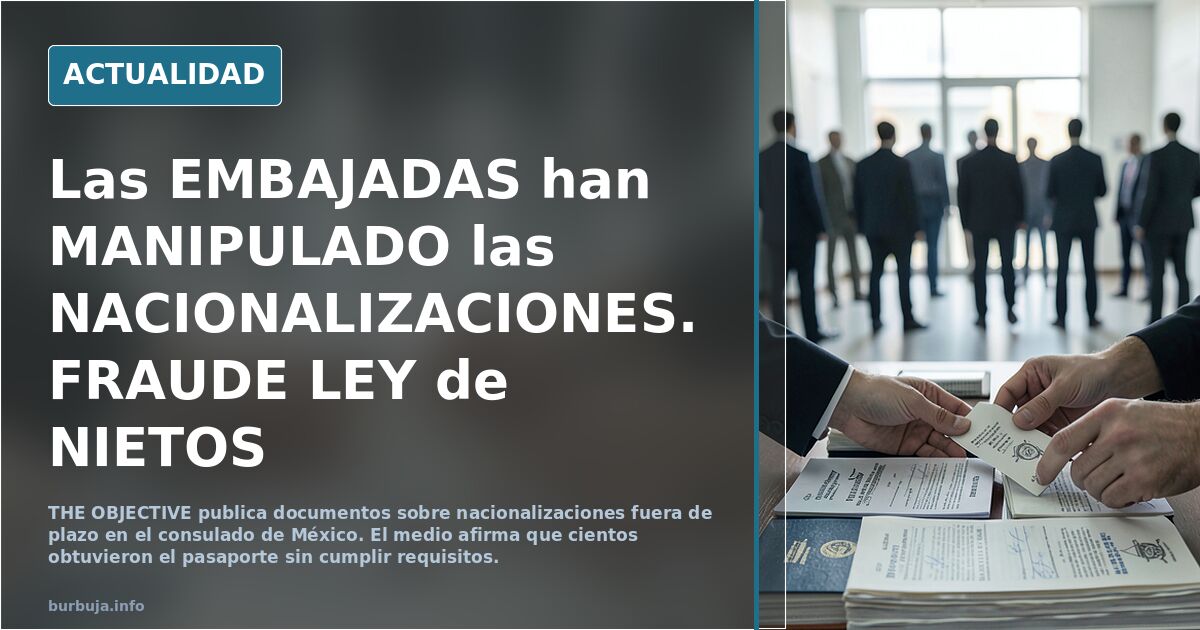 Las EMBAJADAS han MANIPULADO las NACIONALIZACIONES. FRAUDE LEY de NIETOS