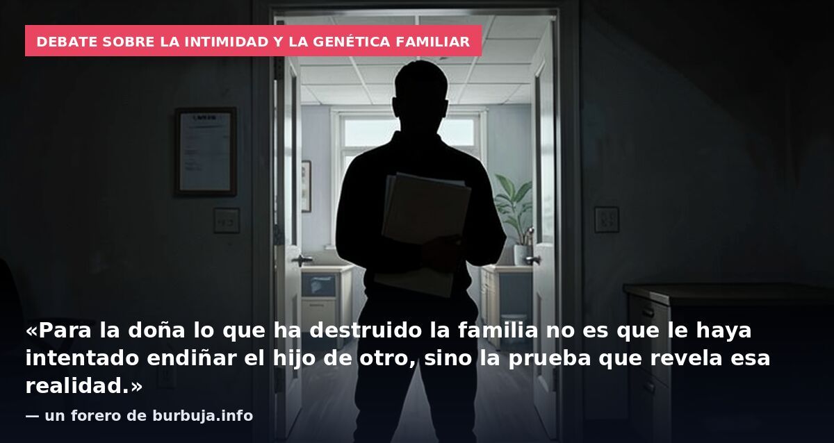 Debate sobre la intimidad y la genética familiar: «Para la doña lo que ha destruido la familia no es que le haya intentado endiñar el hijo de otro, sino la prueba que revela esa realidad.» — un forero de burbuja.info