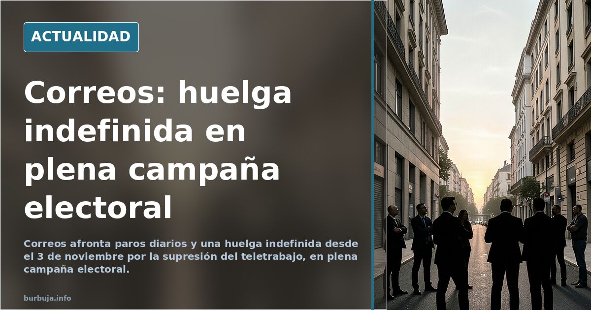 Correos: huelga indefinida desde el 3 de noviembre en plena campaña electoral