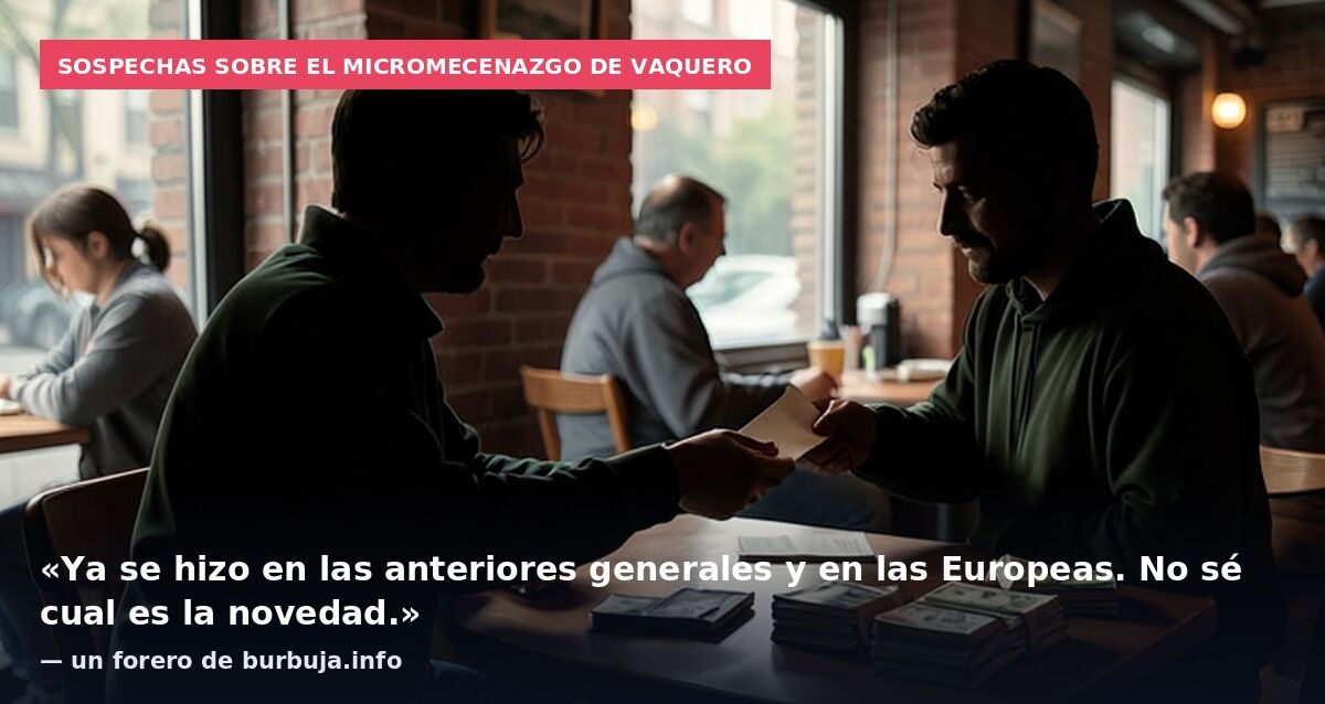 Sospechas sobre el micromecenazgo de Vaquero: «Ya se hizo en las anteriores generales y en las Europeas. No sé cual es la novedad.» — un forero de burbuja.info