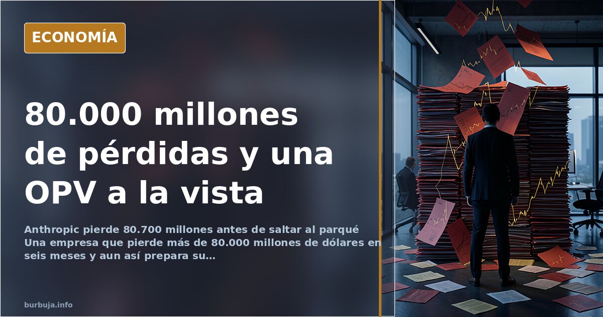 Anthropic pierde 80.700 millones y prepara su OPI para noviembre