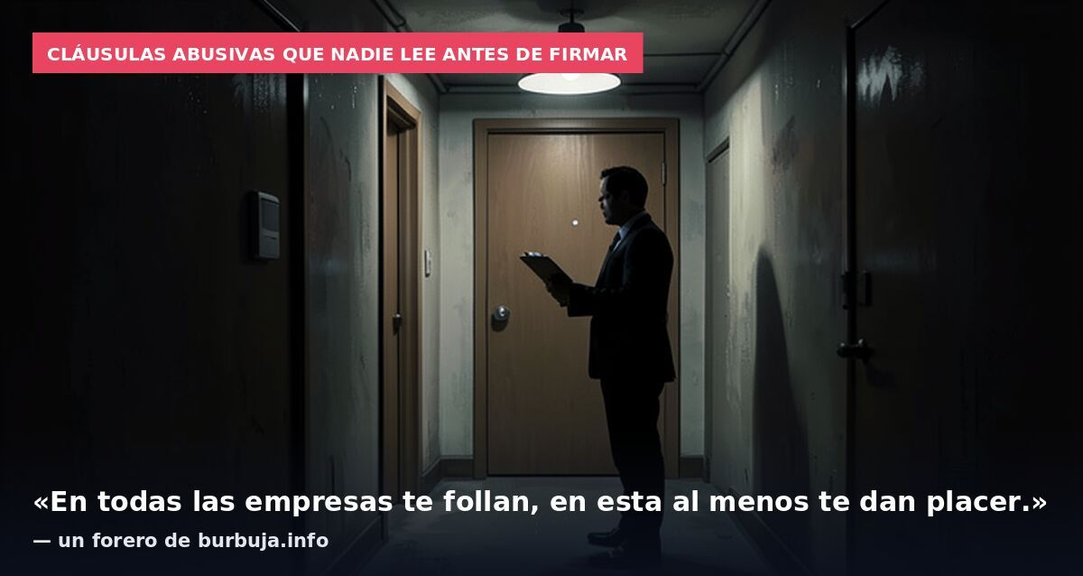 Cláusulas abusivas que nadie lee antes de firmar: «En todas las empresas te follan, en esta al menos te dan placer.» — un forero de burbuja.info