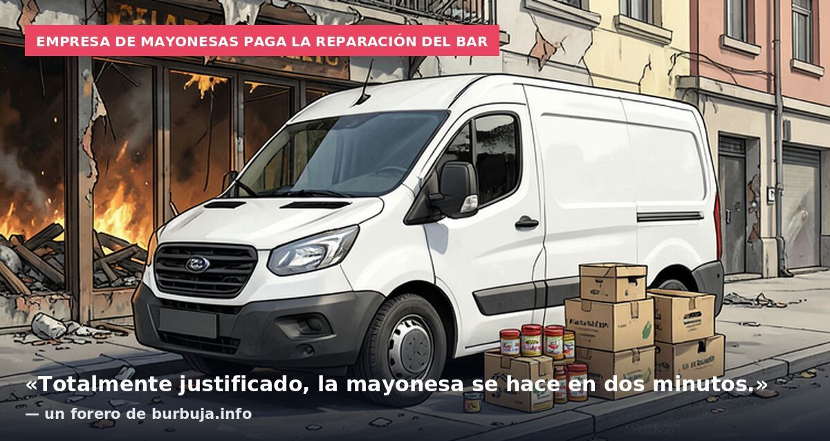 Empresa de mayonesas paga la reparación del bar: «Totalmente justificado, la mayonesa se hace en dos minutos.» — un forero de burbuja.info
