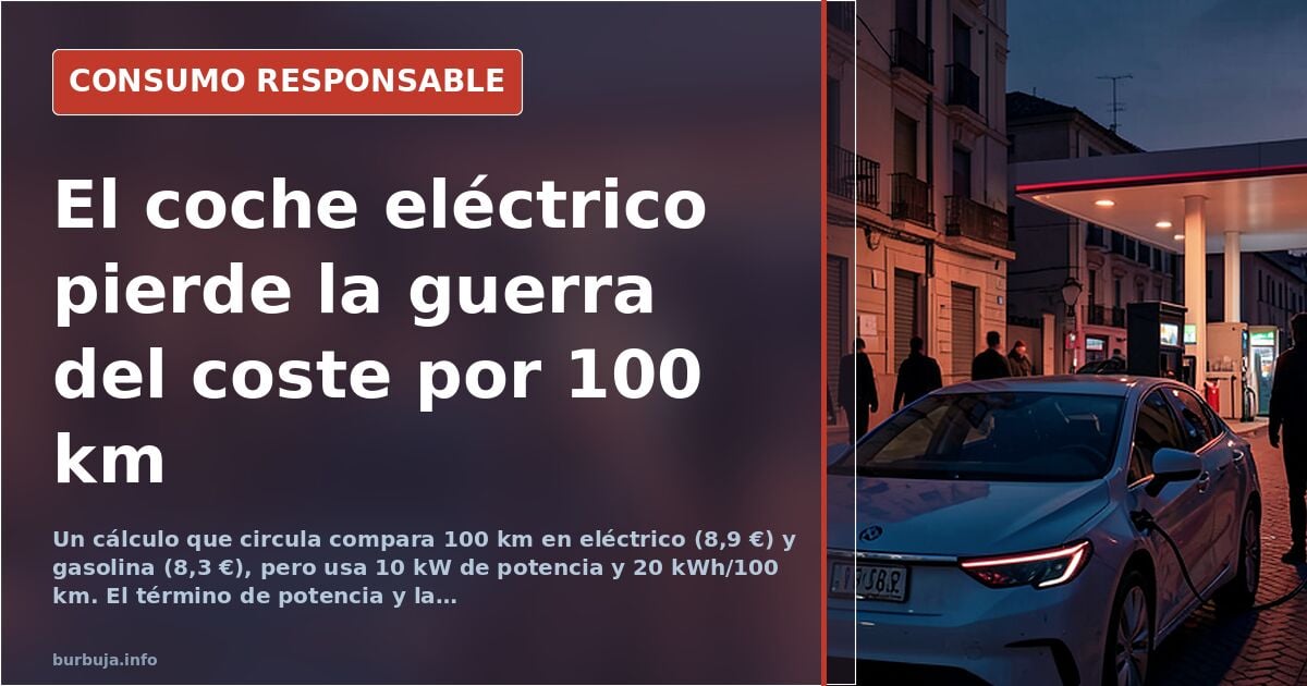 El coste real de 100 km en eléctrico: 8,9 € frente a 8,3 € en gasolina