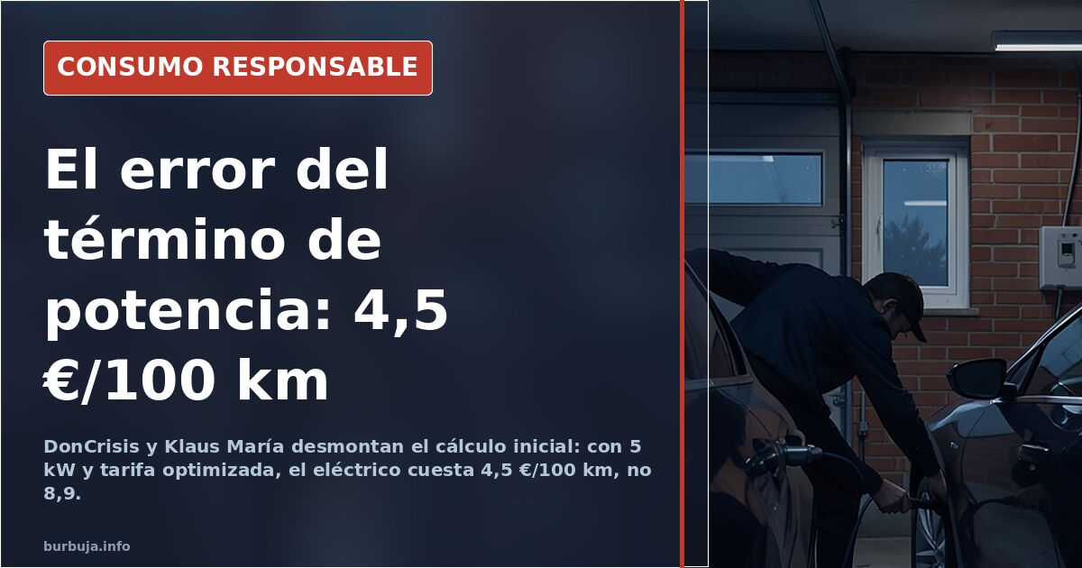 El coste real de recorrer 100 Km en coche electrico