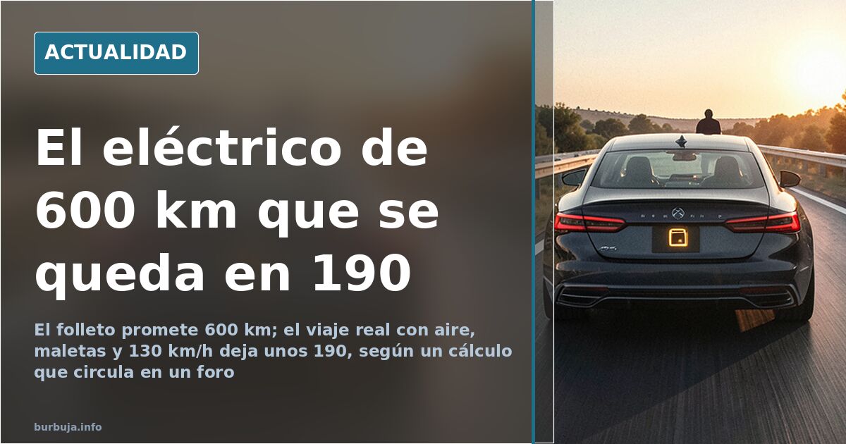 De 600 km de autonomía a 190 reales: la aritmética del coche eléctrico