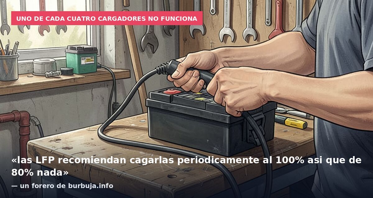 Uno de cada cuatro cargadores no funciona: «las LFP recomiendan cagarlas periodicamente al 100% asi que de 80% nada» — un forero de burbuja.info