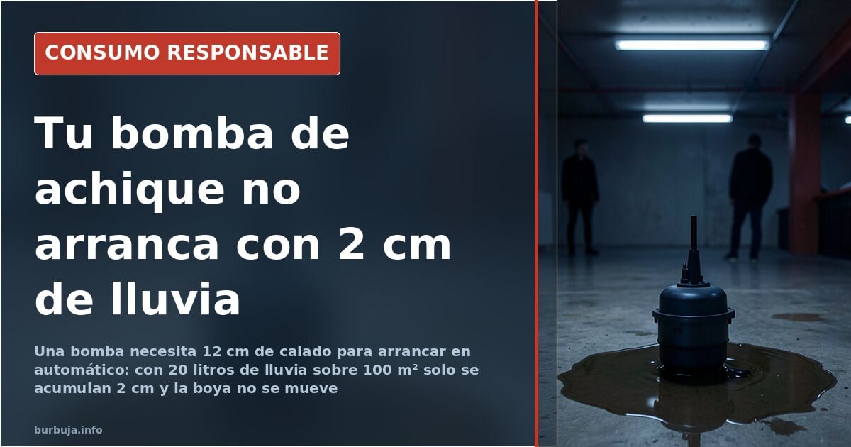 Bomba de achique: por qué 12 cm de agua la dejan en paro