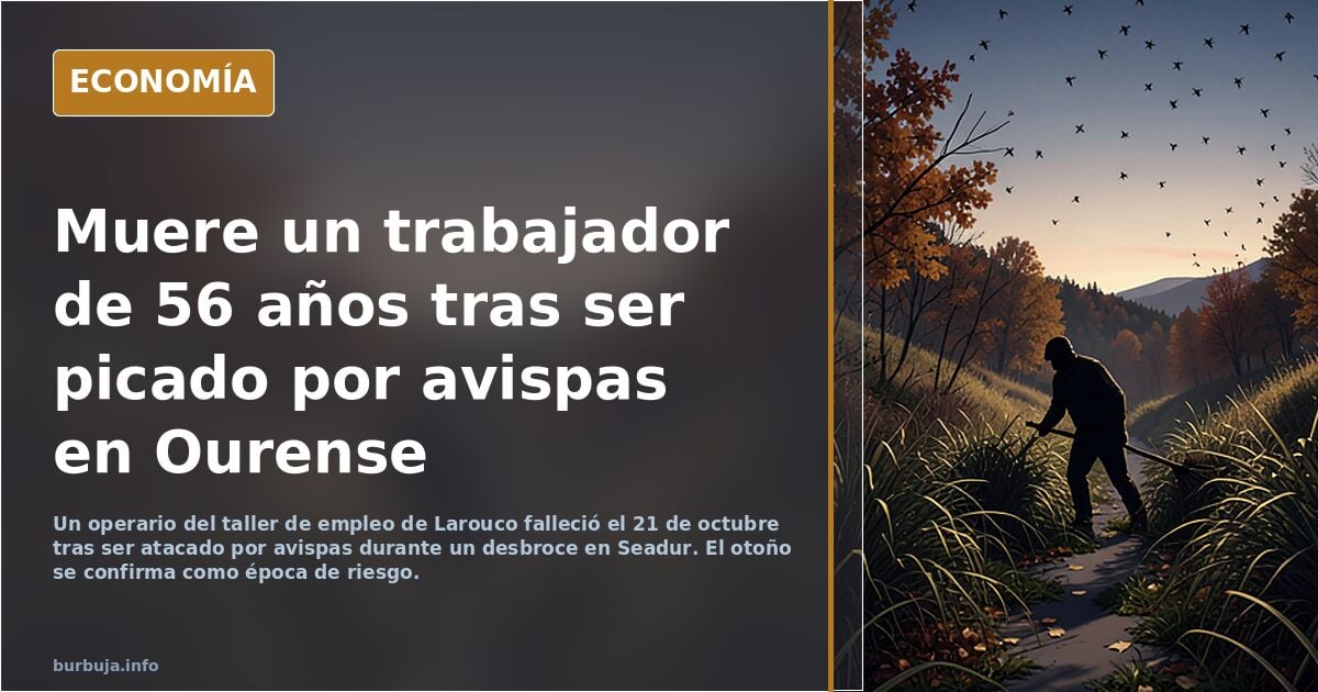 Un nido de avispa Velutina se vuelve a cobrar la vida de un hombre en Galicia.