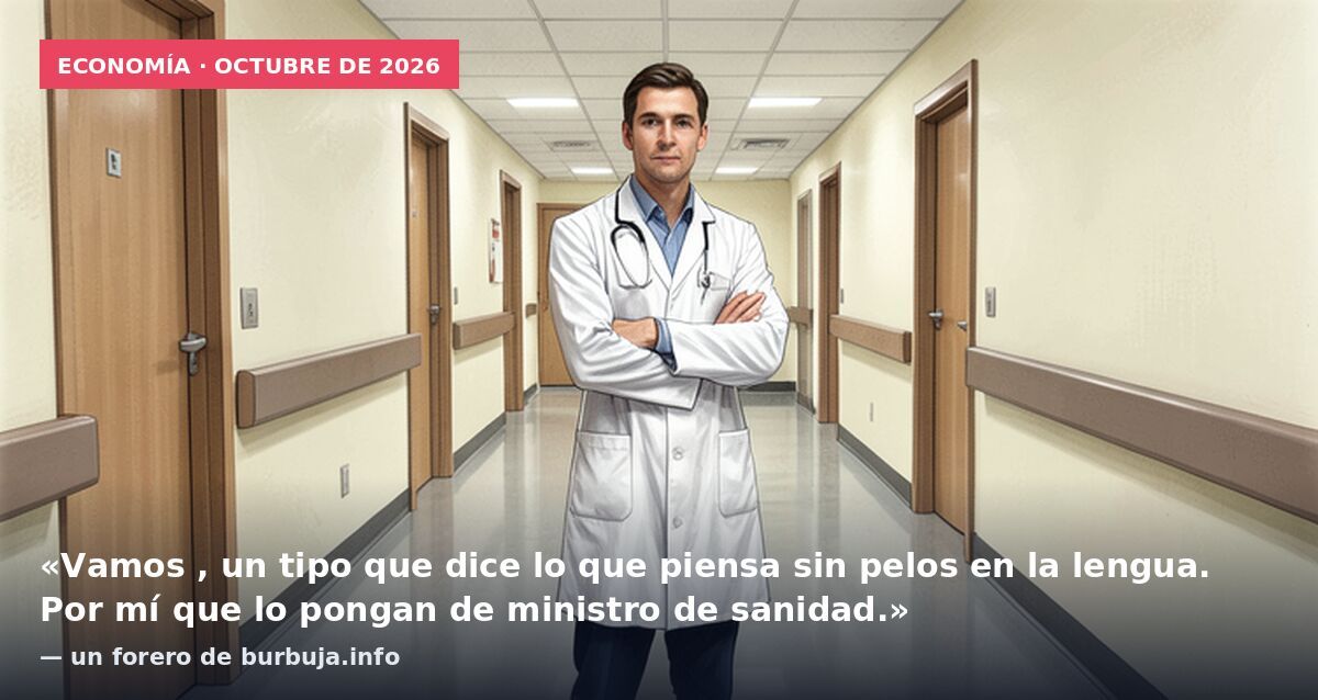Economía · octubre de 2026: «Vamos , un tipo que dice lo que piensa sin pelos en la lengua. Por mí que lo pongan de ministro de sanidad.» — un forero de burbuja.info