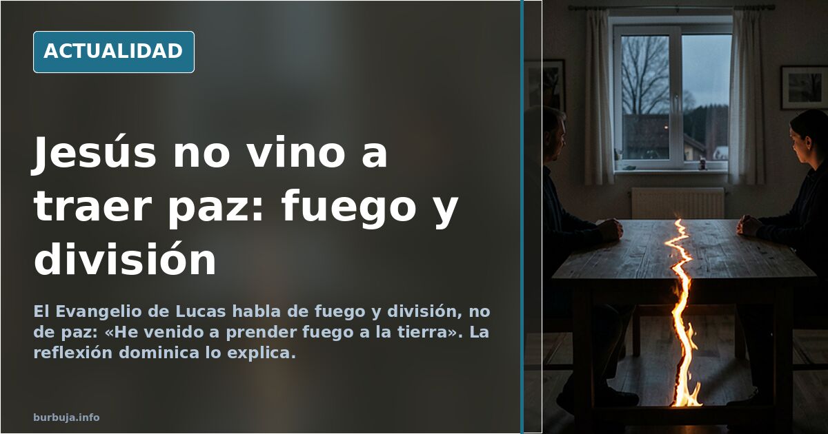 El Evangelio que rompe la paz: fuego, división y familias enfrentadas
