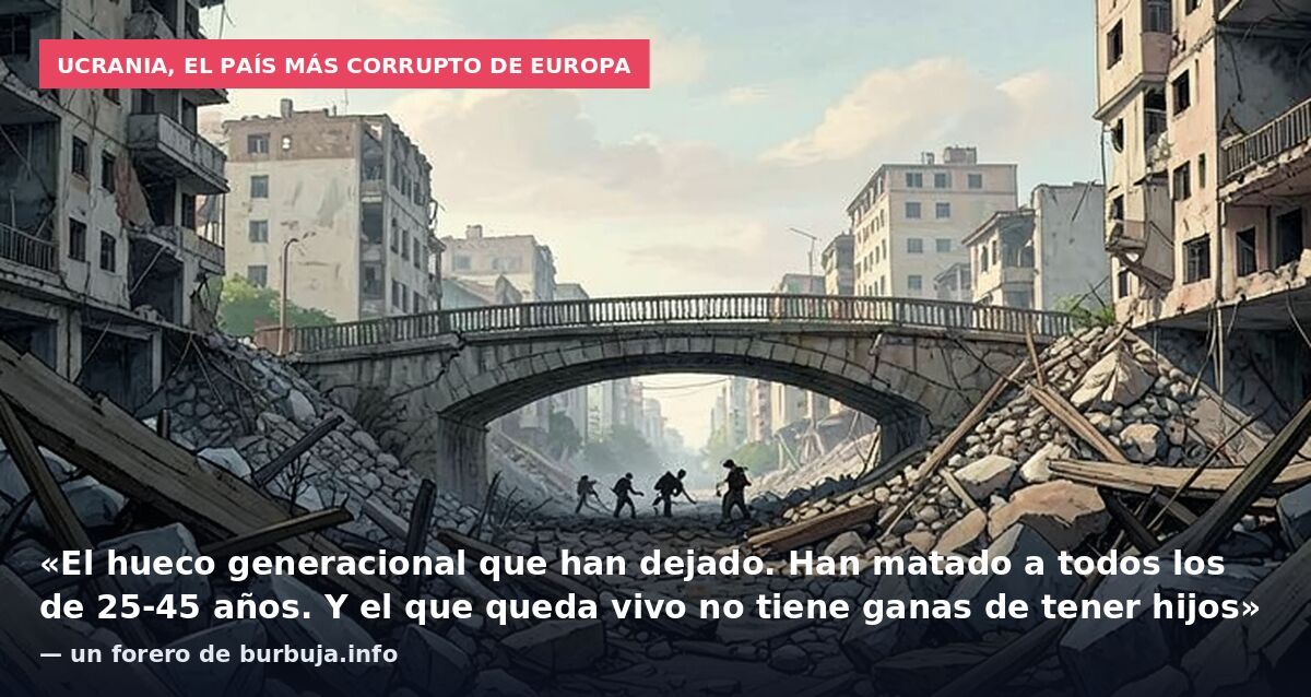 Ucrania, el país más corrupto de Europa: «El hueco generacional que han dejado. Han matado a todos los de 25-45 años. Y el que queda vivo no tiene ganas de tener hijos» — un forero de burbuja.info