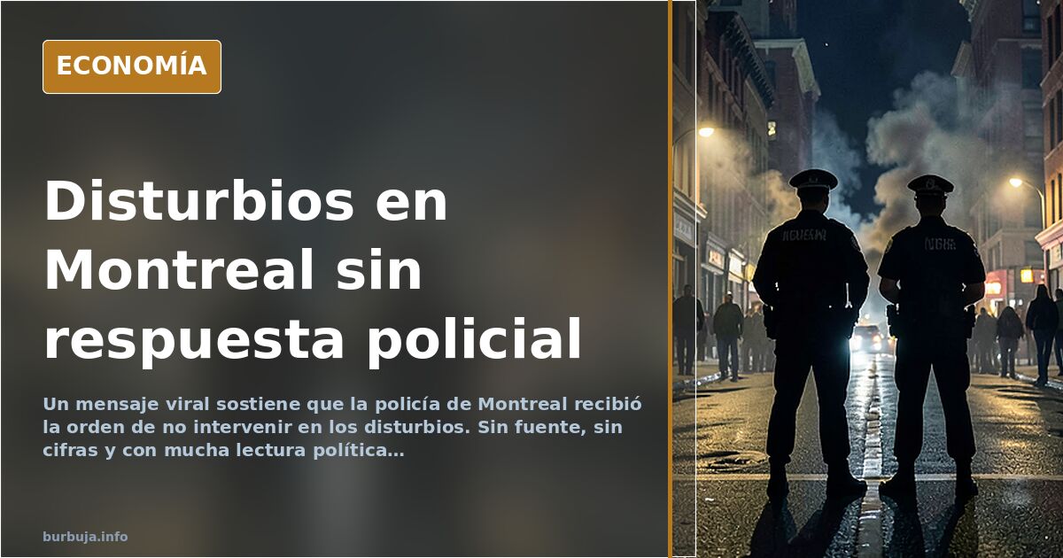 Montreal: disturbios y una policía que no interviene