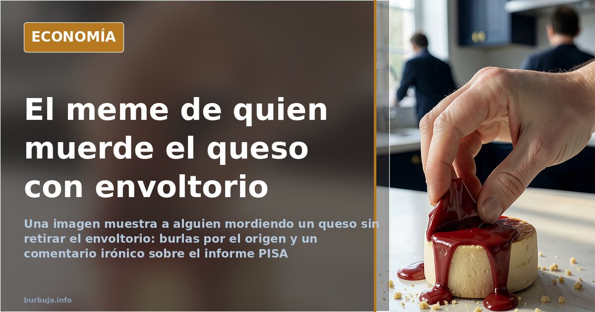 Queso con el envoltorio sin retirar, en la imagen compartida en el hilo