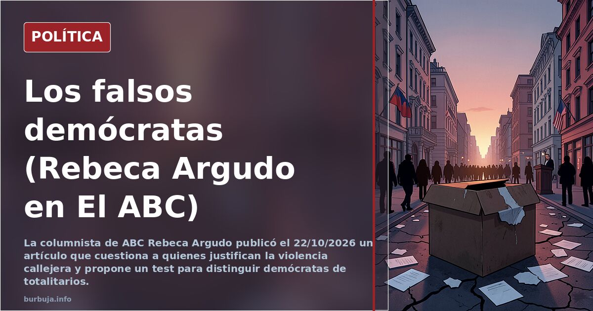 Los falsos demócratas (Rebeca Argudo en El ABC)