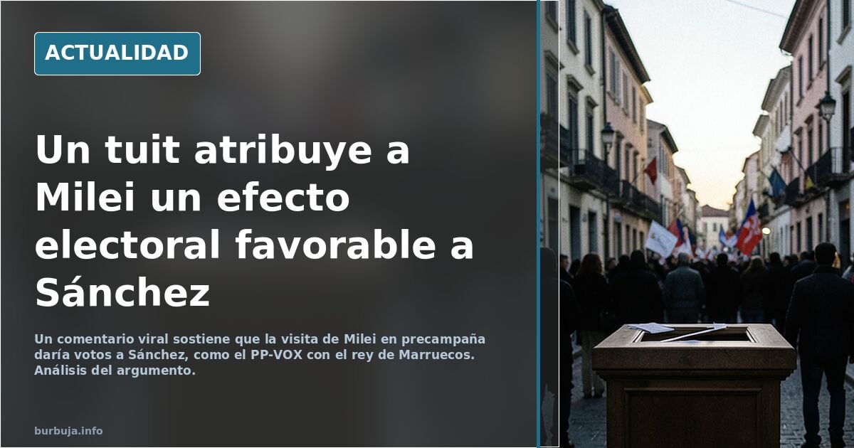 Dice que Milei (más de 50 sin hijos y que llama a sus perros hijos) está ayudando a la victoria de Pedro Sanchez
