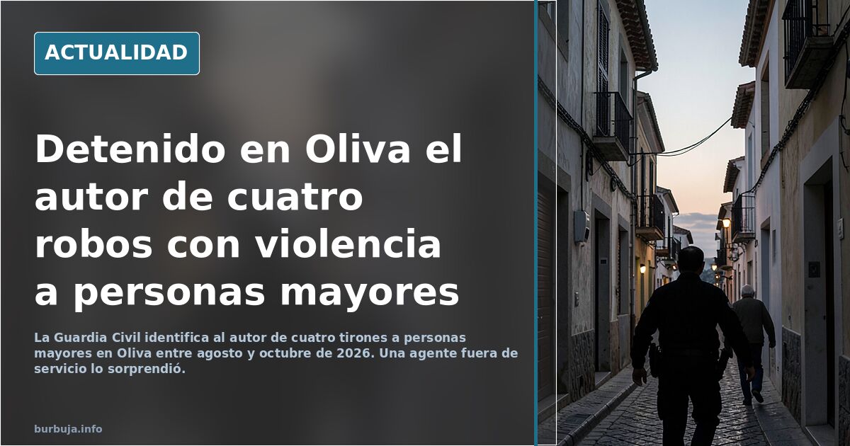 Detenido en Oliva el autor de cuatro robos con violencia a personas mayores