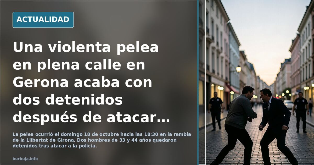 Una violenta pelea en plena calle en Gerona acaba con dos detenidos después de atacar a la policía
