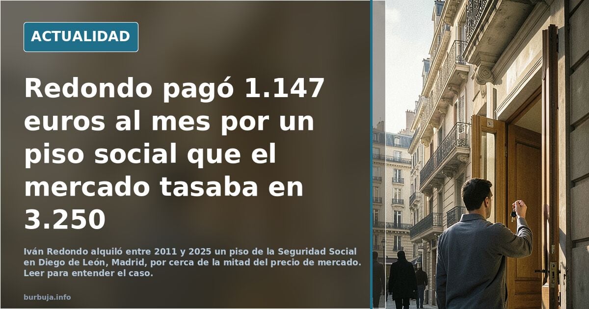 Redondo vivió 14 años en el mismo piso de alquiler social un 50% más barato que el precio de mercado