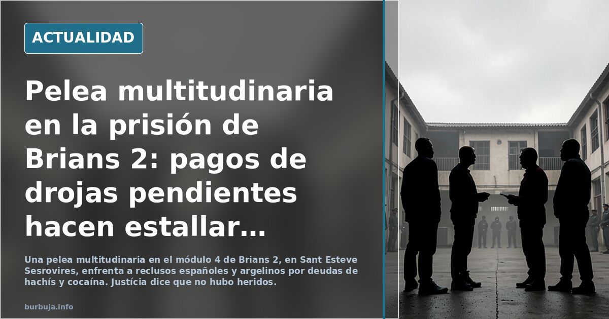 Pelea multitudinaria en la prisión de Brians 2: pagos de drogas pendientes hacen estallar un conflicto