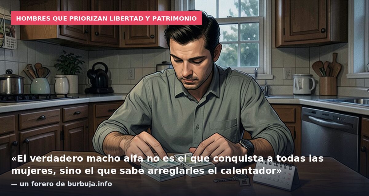 Hombres que priorizan libertad y patrimonio: «El verdadero macho alfa no es el que conquista a todas las mujeres, sino el que sabe arreglarles el calentador» — un forero de burbuja.info