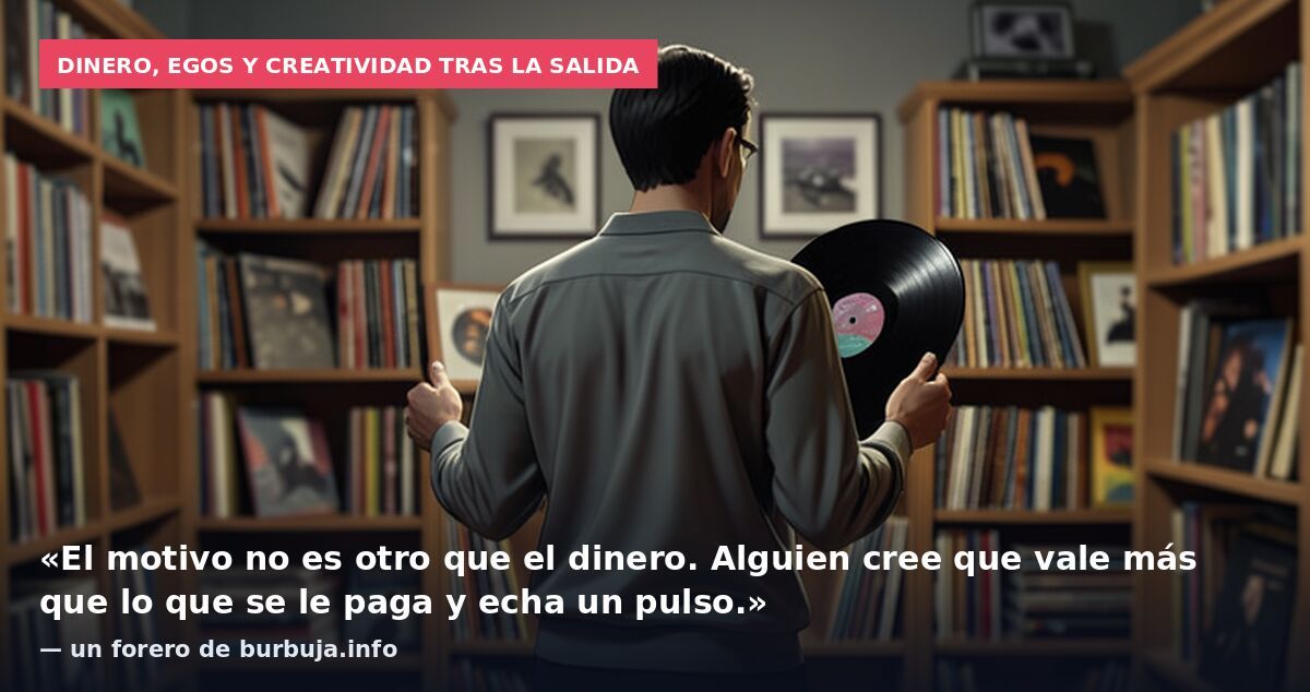Dinero, egos y creatividad tras la salida: «El motivo no es otro que el dinero. Alguien cree que vale más que lo que se le paga y echa un pulso.» — un forero de burbuja.info