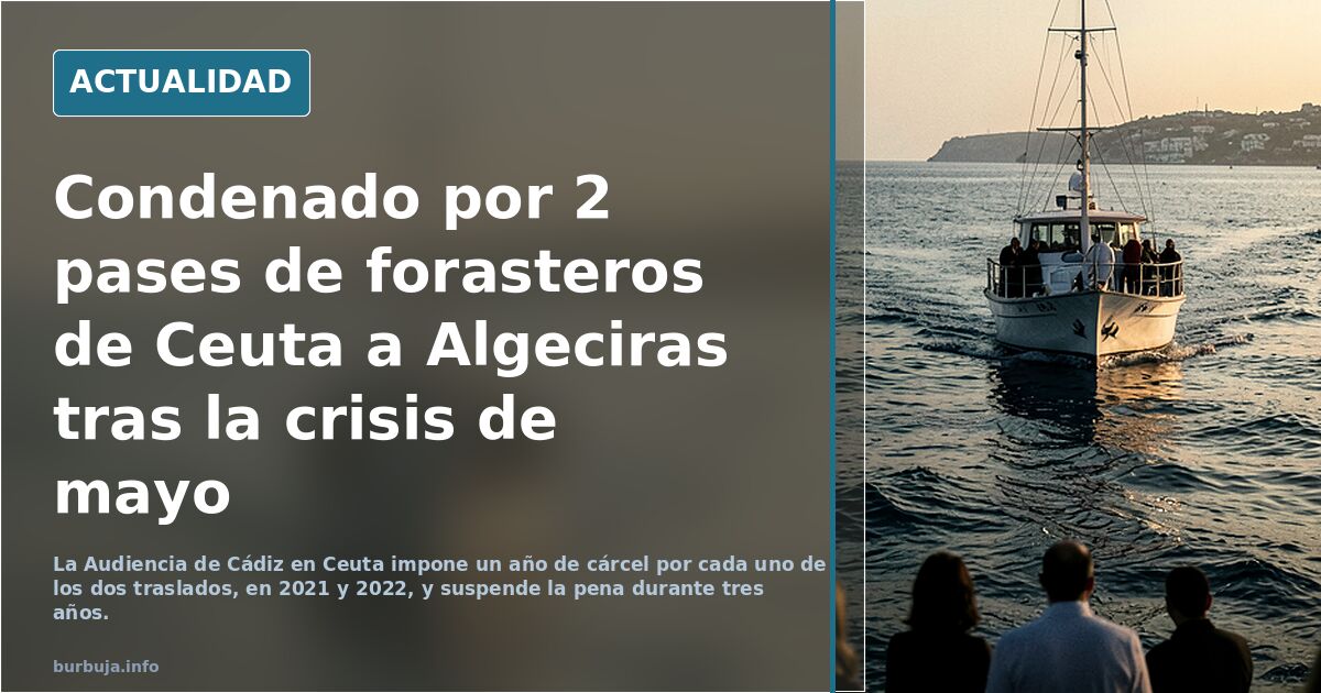 Condenado por 2 pases de inmigrantes de Ceuta a Algeciras tras la crisis de mayo