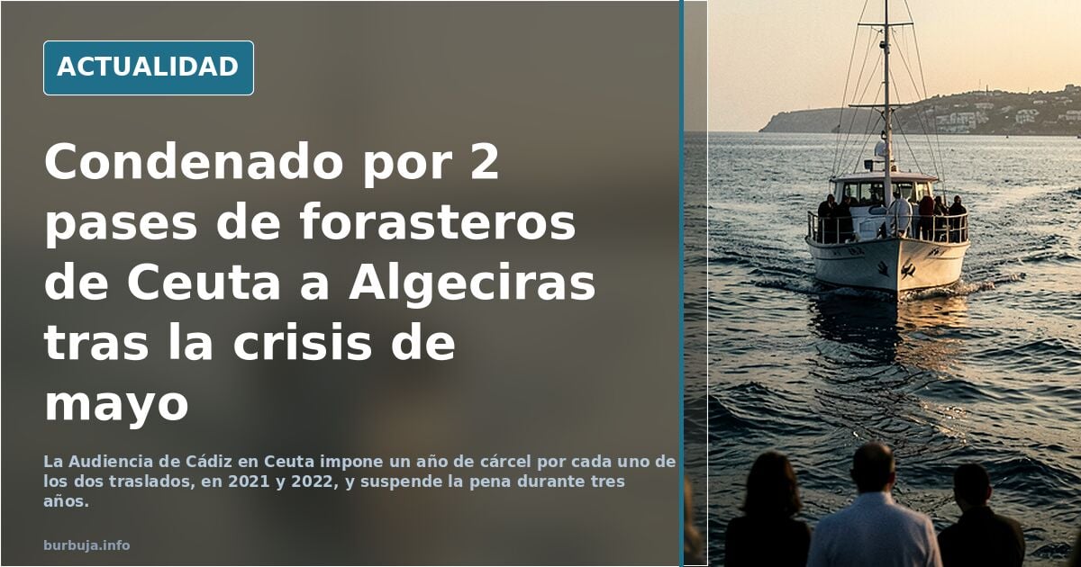 Condenado por 2 pases de forasteros de Ceuta a Algeciras tras la crisis de mayo