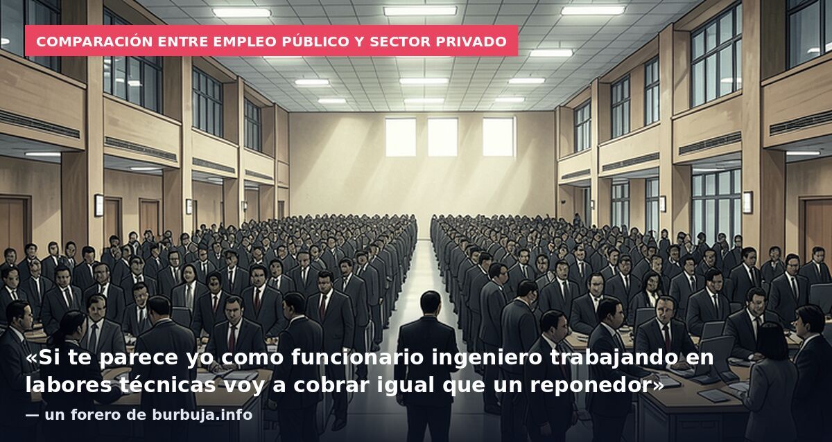 Comparación entre empleo público y sector privado: «Si te parece yo como funcionario ingeniero trabajando en labores técnicas voy a cobrar igual que un reponedor» — un forero de burbuja.info