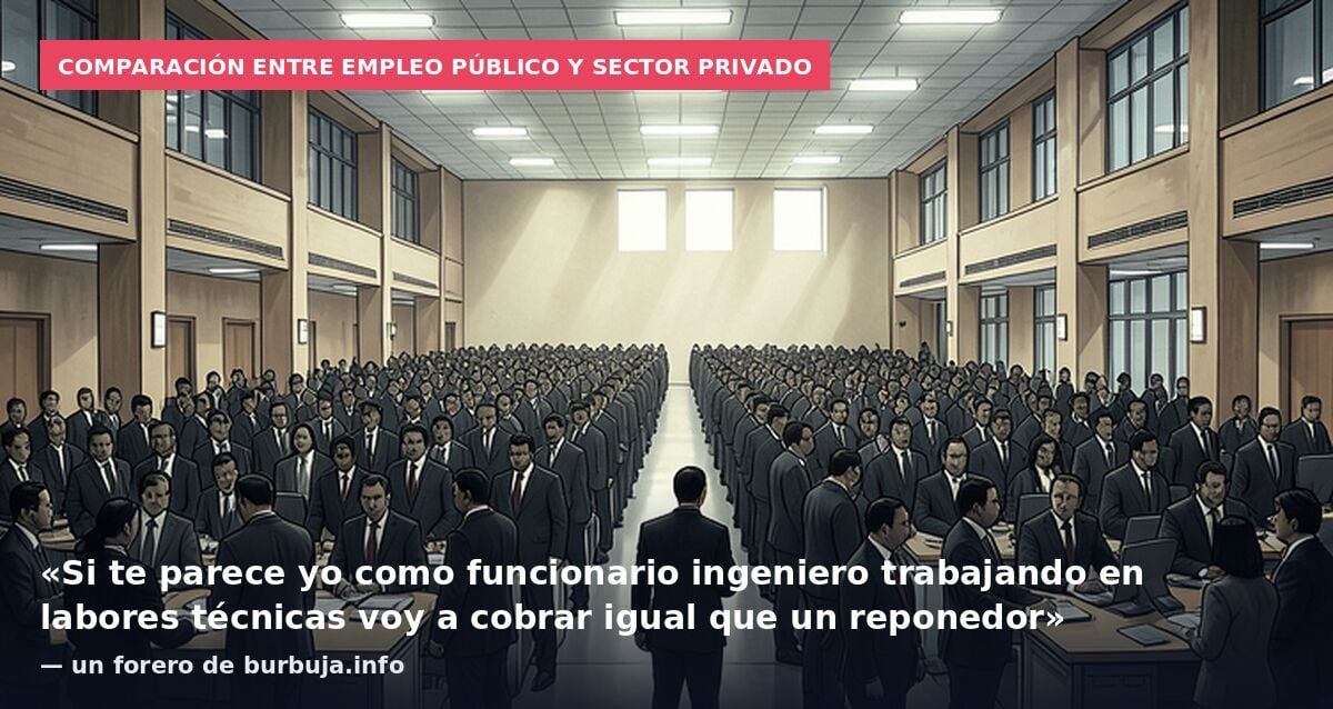 El 45% de los funcionarios cobra más de 3.200 euros al mes frente al 14% del sector privado