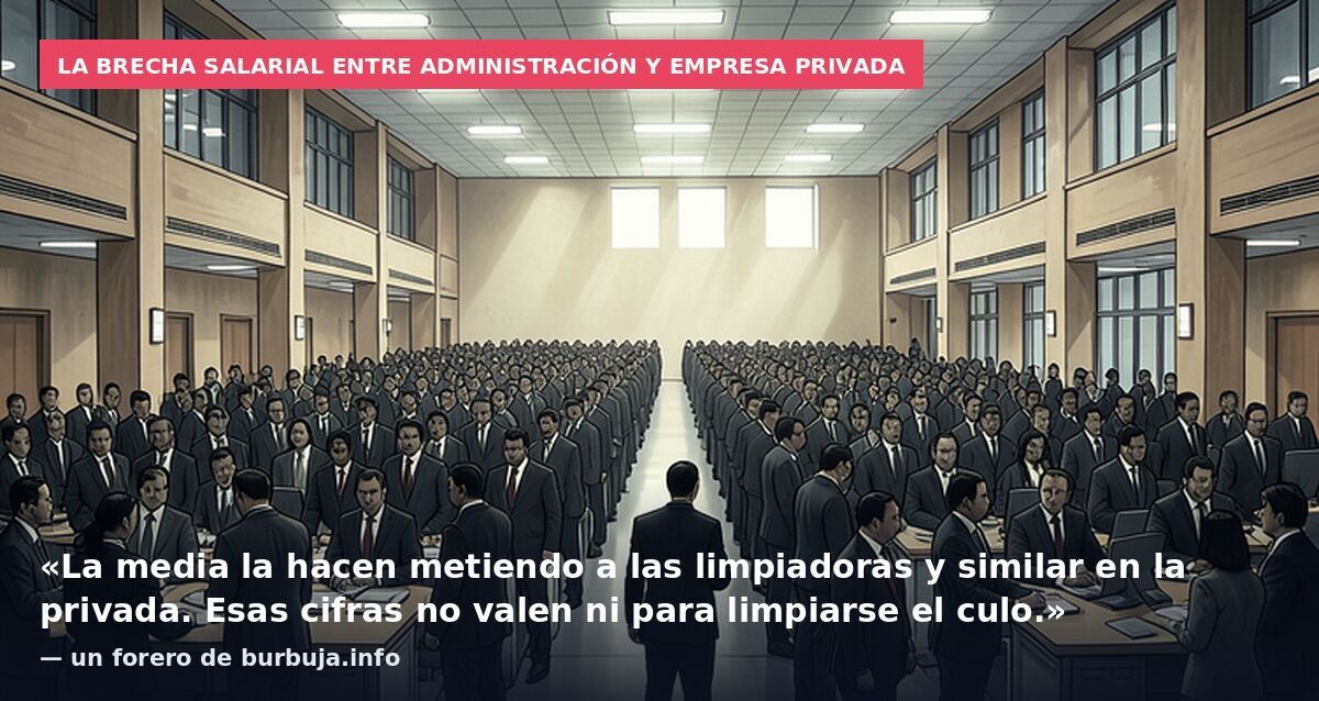 El 45% de los funcionarios cobra más de 3.200 euros al mes frente al 14% del sector privado