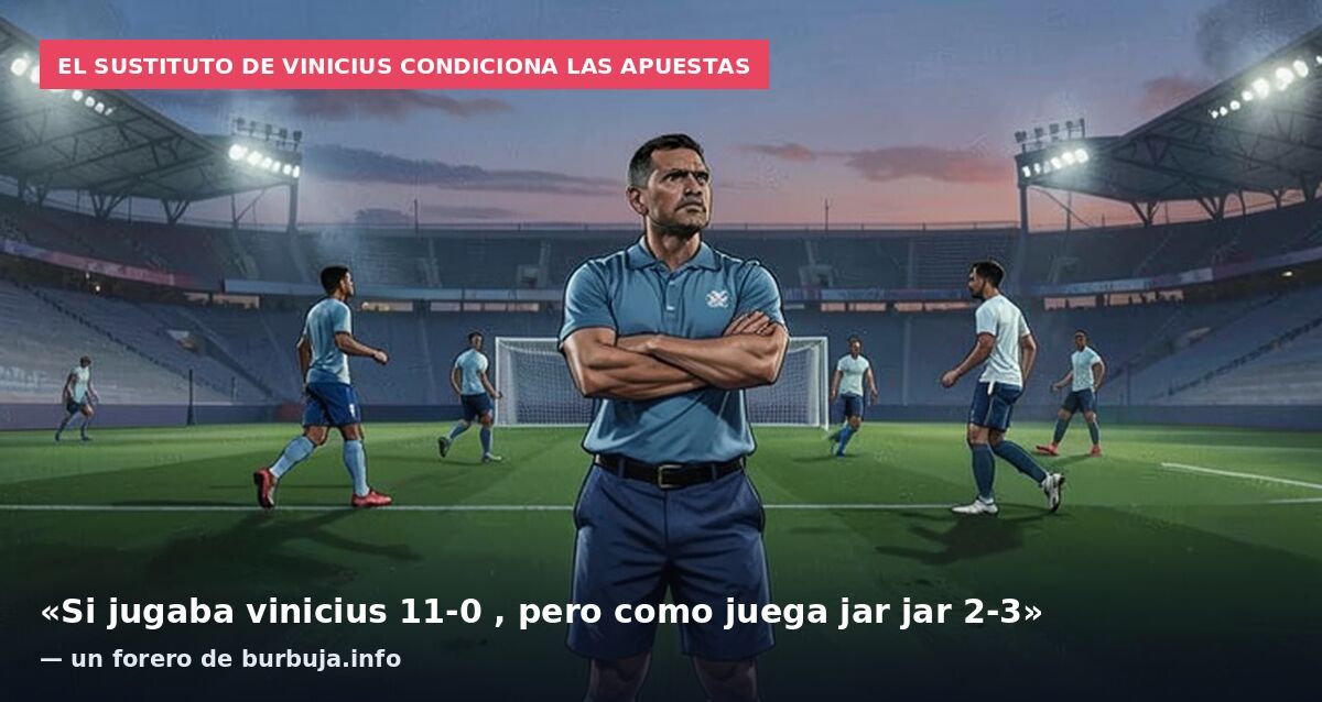 El sustituto de Vinicius condiciona las apuestas: «Si jugaba vinicius 11-0 , pero como juega jar jar 2-3» — un forero de burbuja.info